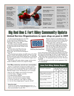 On the Web: www.riley.army.mil - Society of the 1st Infantry Division