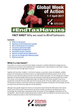 FACT SHEET Why we need to #EndTaxHavens