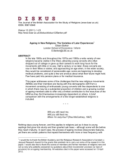 Ageing in New Religions