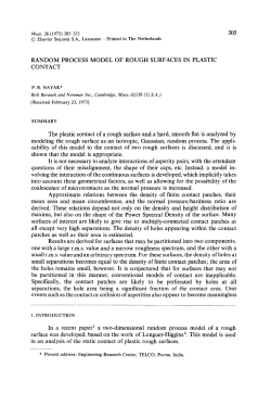 random process model of rough surfaces