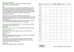 How to use this diary Don`t forget - fill this diary in every day. It