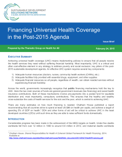 Financing Universal Health Coverage in the