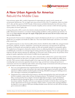 A New Urban Agenda for America: Rebuild the Middle Class