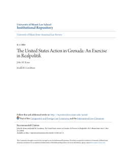 The United States Action in Grenada: An Exercise in Realpolitik