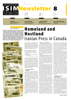 Homeland and Hostland Iranian Press in Canada