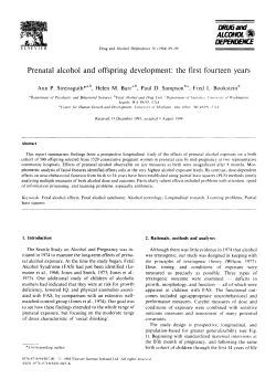 DRuGand Prenatal alcohol and offspring development: the first