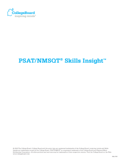 PSAT/NMSQT® Skills Insight - Attica Central School District