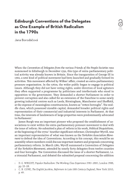 Edinburgh Conventions of the Delegates as One Example of British