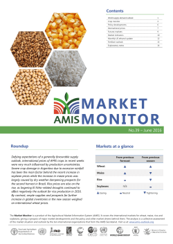 MARKET MONITOR - GEOGLAM Crop Monitor