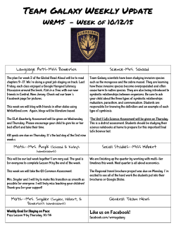 Team Galaxy Weekly Update