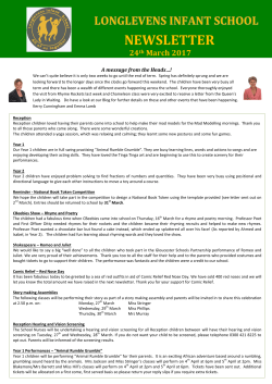 NEWSLETTER - Longlevens Infants School