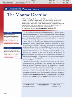 The Monroe Doctrine - St. Anastasia Catholic School