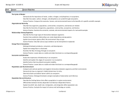 Biology 2014 - SC3209 IC Scope and Sequence