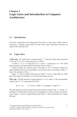 Logic Gates and Introduction to Computer Architecture