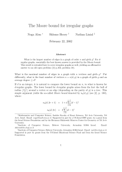 The Moore bound for irregular graphs, Graphs and Combinatorics