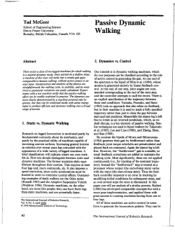 McGeer, T., Passive Dynamic Walking, IJRR, 9(2)