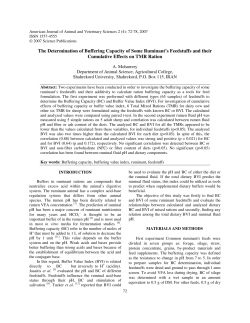 The Determination of Buffering Capacity of Some Ruminant`s