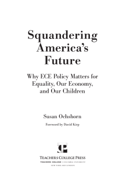 Foreword - ECE PolicyWorks