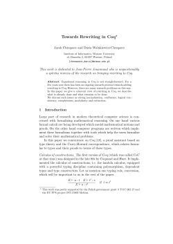 Towards Rewriting in Coq