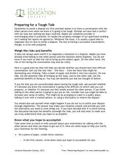 Preparing for a Tough Talk