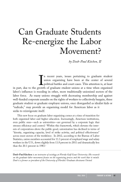 Can Graduate Students Re-energize the Labor Movement?