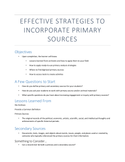 Effective Strategies for Incorporating Primary Sources: Print