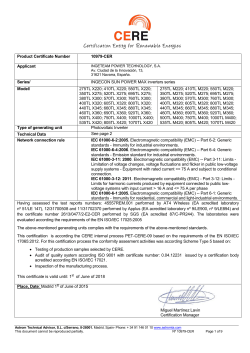 IEC 61000 Certificate - INGECON SUN Power TL