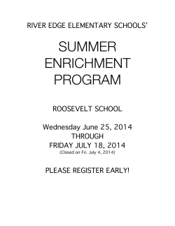 summer enrichment program - River Edge Public Schools