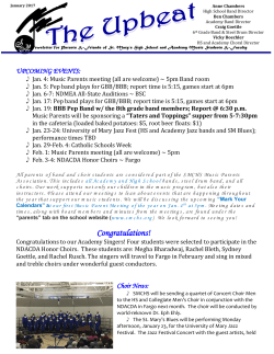 Upbeat Newsletter: January 2017 - St. Mary`s Central High School