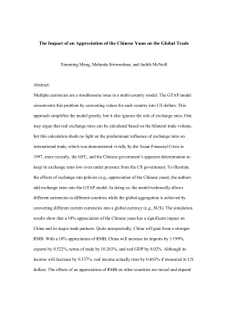 The Impact of an Appreciation of the Chinese Yuan on the Global