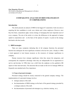 comparative analysis of hrm strategies in it corporations