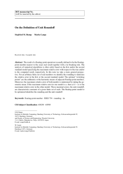 On the Definition of Unit Roundoff - TI3