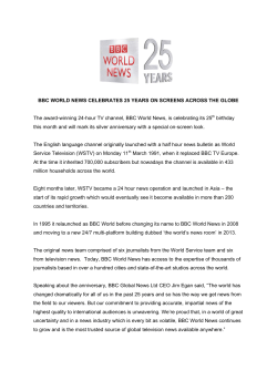 BBC WORLD NEWS CELEBRATES 25 YEARS ON