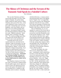 The Silence of Christmas and the Scream of the Tsunami: Soul