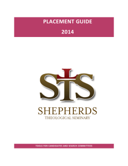 Placement Handbook - Shepherds Theological Seminary