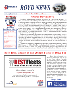 Awards Day at Boyd Boyd Bros. Chosen in Top 20 Best Fleets To