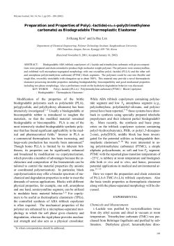 Preparation and Properties of Poly (l-lactide)-block