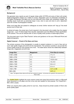 Digital Images and Microsoft Word