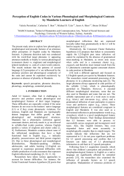 Perception of English Codas in Various Phonological and
