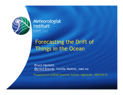 Forecasting the Drift of Things in the Ocean