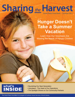 Hunger Doesn`t Take a Summer Vacation