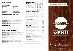 COCKTAILS COCKTAIL JUGS $25 BEVERAGES