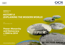 Monarchy and democracy c.1000 to 2014