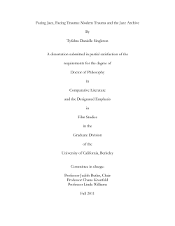 Facing Jazz, Facing Trauma - University of California, Berkeley