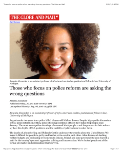 Those who focus on police reform are asking the