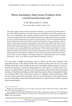 Motor learning by observation - General Guide To Personal and