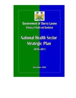 National Health Sector Strategic Plan 2010‐2015