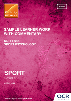 Unit R044 - Sample learner work with commentary