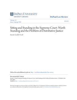 Sitting and Standing in the Supreme Court: Warth