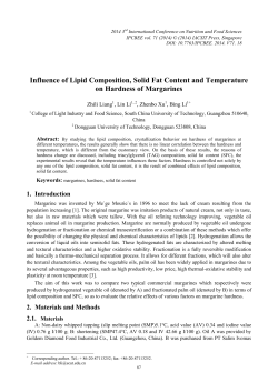 Influence of Lipid Composition, Solid Fat Content and